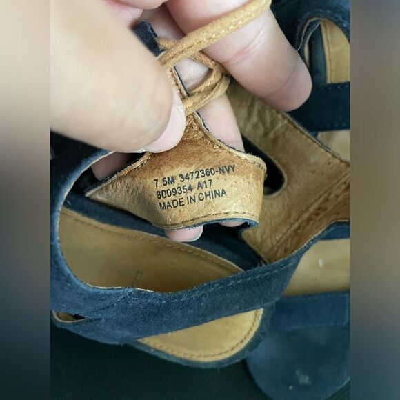 FRYE BLAIR SIDE WOMENS BLUE BROWN SUEDE GLADIATOR SANDALS SHOES SZ 7.5 - Picture 8 of 8